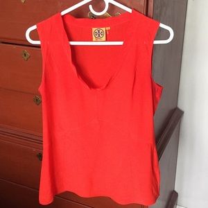 Tory Burch bright red/orange silk top